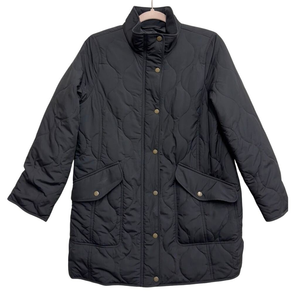 Talbots Petite Black Quilted Puffer Coat Medium Petite‎